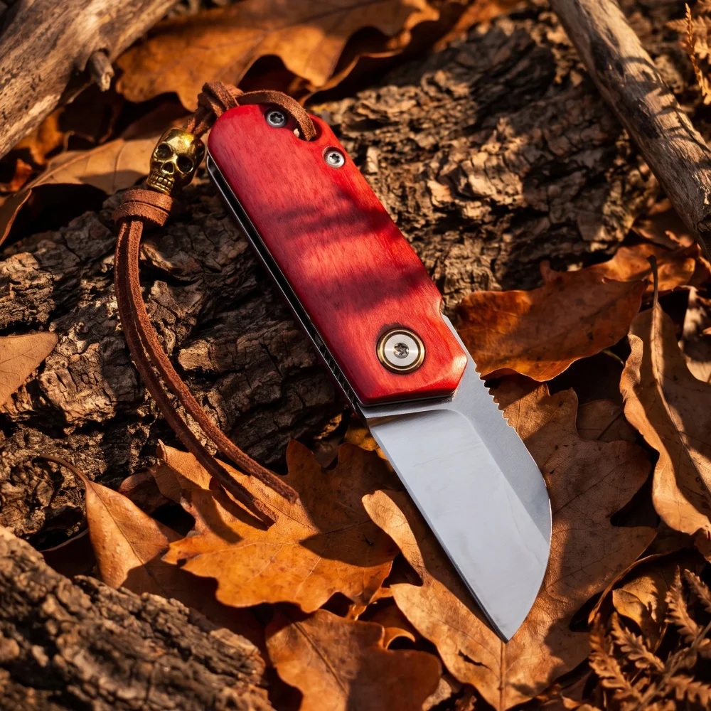 2 Styles Lightweight Compact Folding Knife EDC Peeling Tools Practical Outdoor Camping Pocket Use Knives Natural Dye Bone Handle