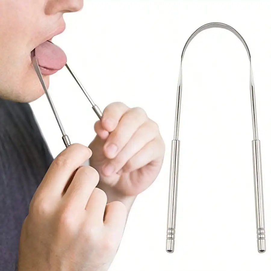 1/2/3/4pc Tongue scraper iron box set,U-Shaped Stainless Steel Tongue Scraper,reduces bad breath, stainless steel tongue cleaner