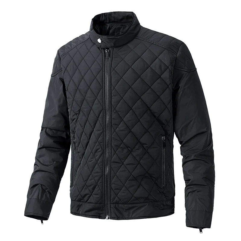 Cross-Border INS Style Stand Collar Autumn Winter Coat Cotton Padded High-End Feel Plus Size Slim Fit Fleece-Lined Men's Trendy