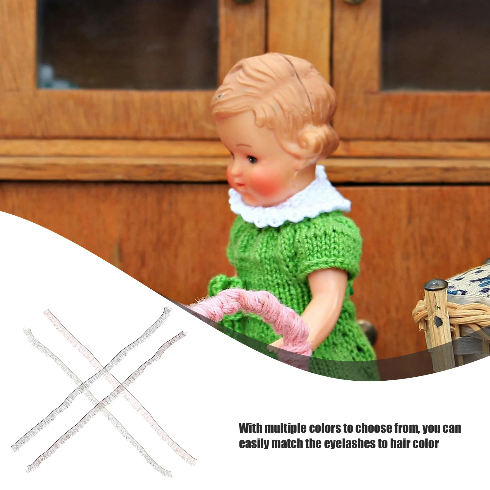 Faux cils réalistes de plusieurs couleurs, bandes de cils artificiels pour bricolage, pour l'artisanat, paquet d'accessoires décoratifs, 4 pièces