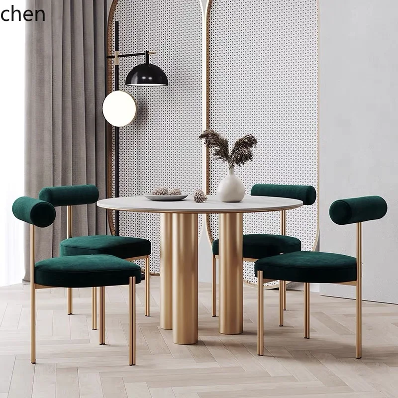 

HYS Chair Modern Marble Table Simple Round Dining Table Artistic Small Apartment Creative Dining Table