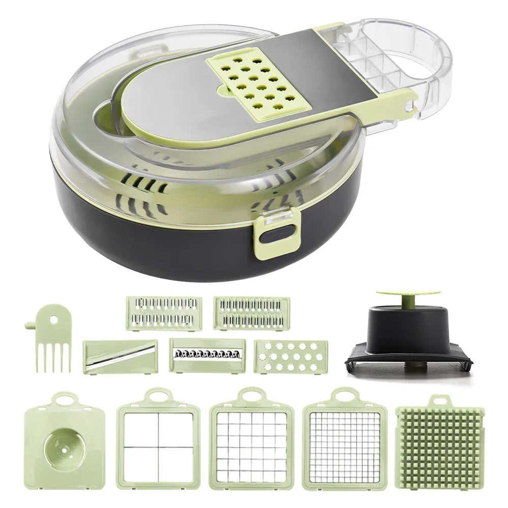 Vegetable Chopper with Container Multifunctional 13 in 1 Onion Chopper Time-saving Kitchen Gadgets Veggie Dicer Cutter