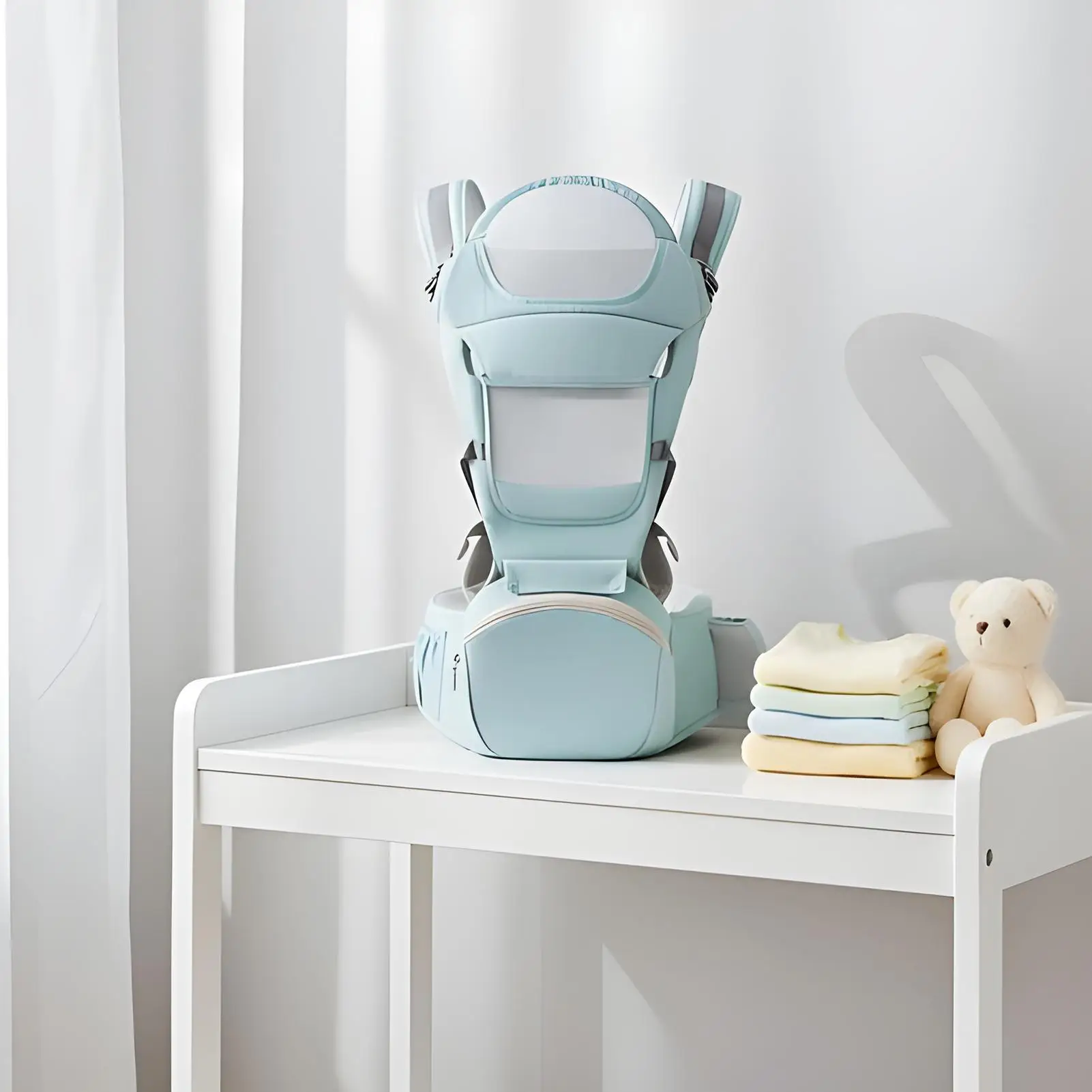 

Ergonomic Kid Carrier Adjustable Bassinet Wrap Ergonomic Lightweight Carrier For Hiking Airplane Registry Mom Dad Travel 0-36