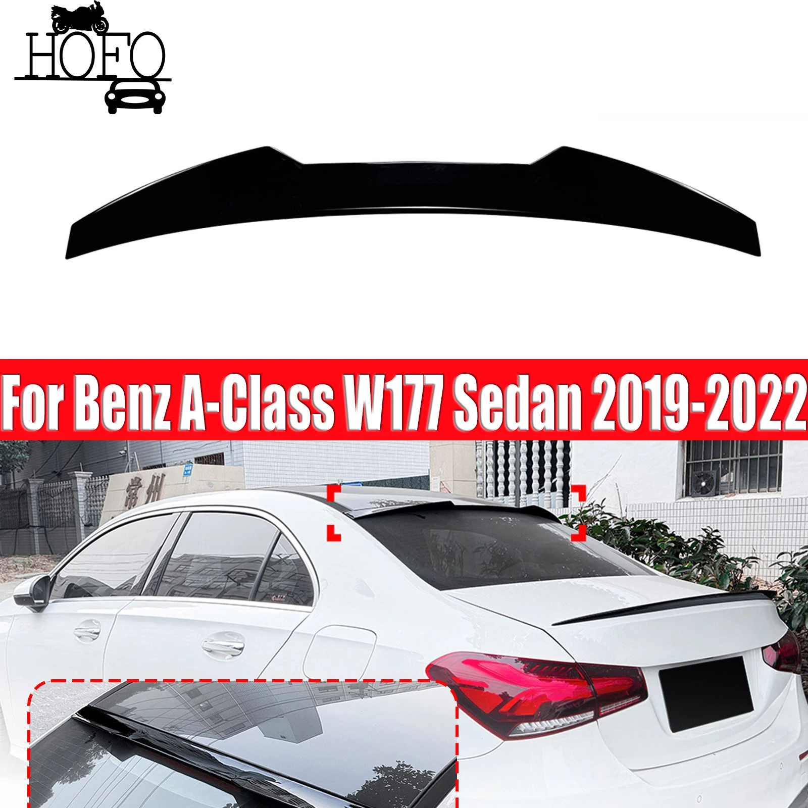 

For Mercedes-Benz A-Class W177 Sedan 2019-2022 Rear Roof Spoiler Wing Lip