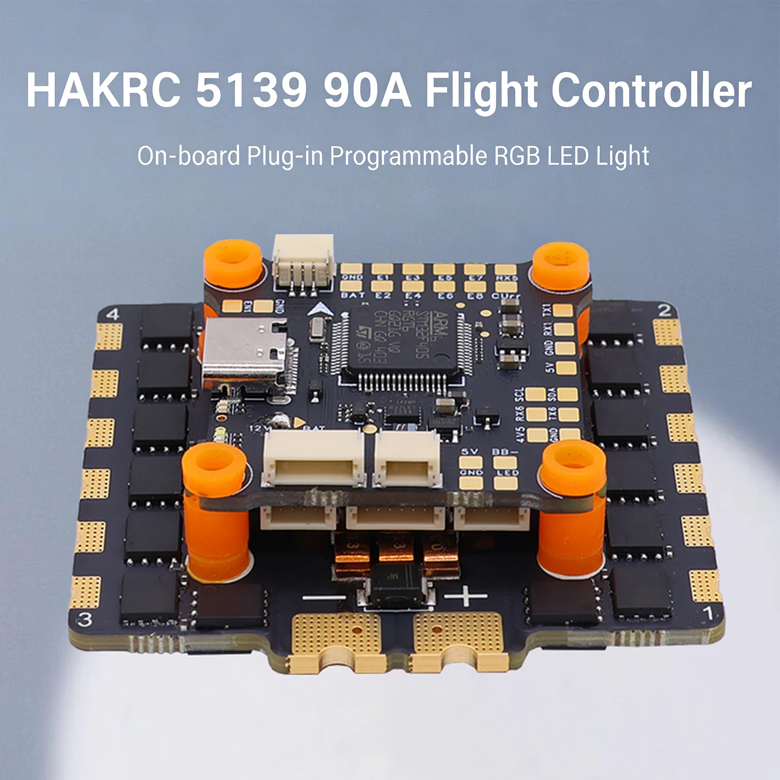 HAKRC 5139 F4551 Stack 90A/110A 4 in 1 ESC Flight Controller Plug-in Programmable 2S-8S Lipo Dshot Support for FPV Racing Drone