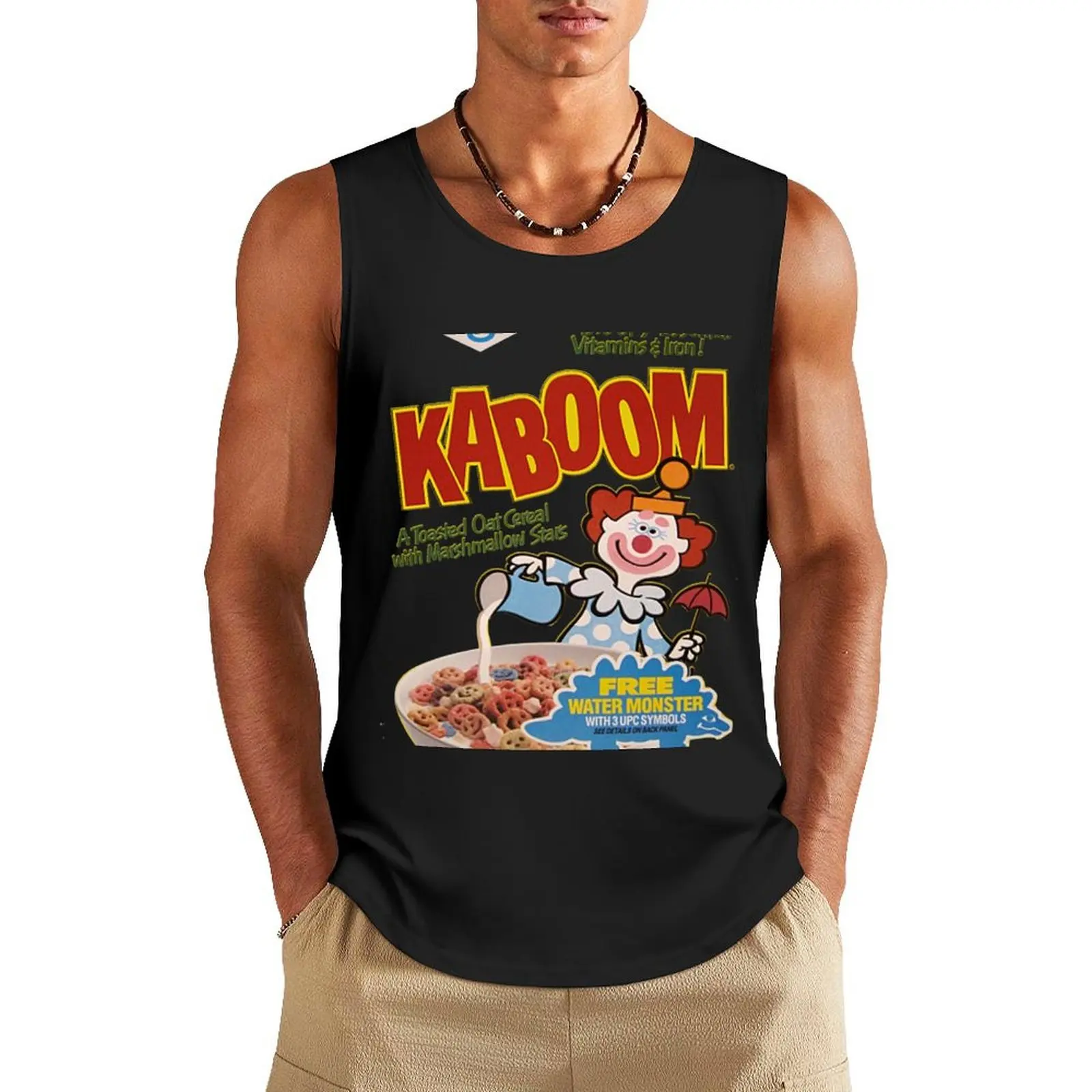 Kaboom Cereal Tank Top Sleeveless T-shirt t-shirt for men singlet for men