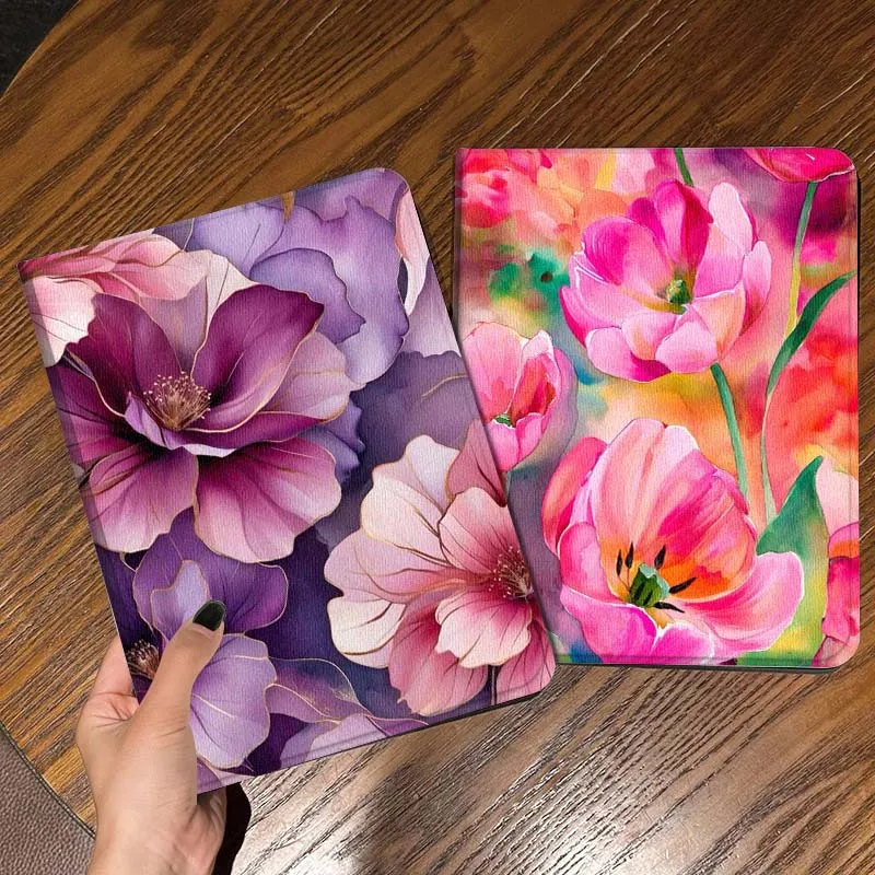 

Purple Pink Flower Pattern Gift Tablet Case For Samsung Galaxy Tab S7 S8 S9 S10 FE Lite