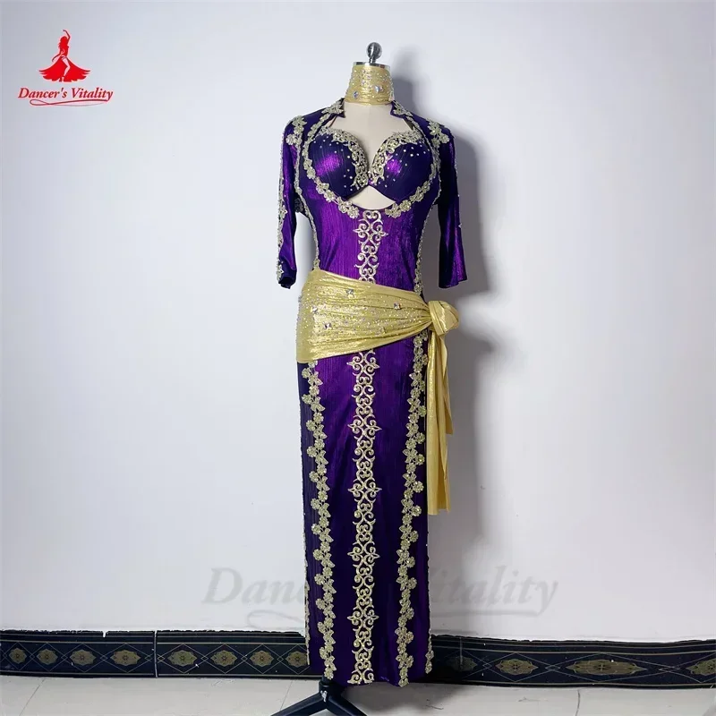 Belly Dance Performance Costume Robe for Women Custom Baladi Said Shaabi Competiton Clothing Adult Children Bellydance Robes