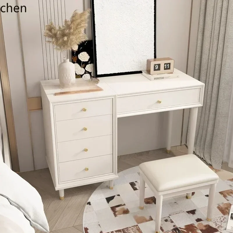 

b7- lig luxury dresser makeup table flip mirror solid wood desk integrated solid wood makeup table
