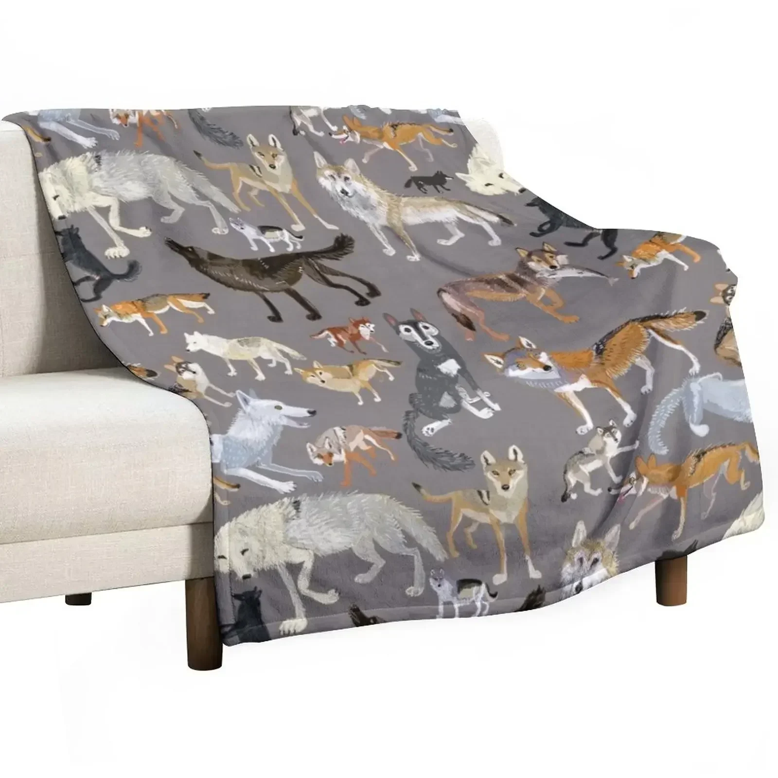 

Wolves of the worldGrey Throw Blanket Cute for sofa Blankets For Bed Soft Blankets