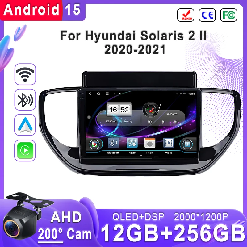 

Android 15 For Hyundai Solaris 2 II 2020 - 2021 2K Incell Screen Head Unit GPS Navigation Auto Radio Multimedia Video DVD BT