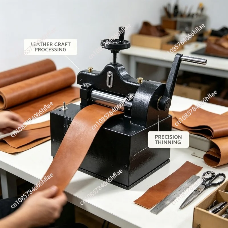 Manual & Electric Leather Skiving Machine, Professional Leather Splitter Thinning Equipment for Leather Craft Processing S