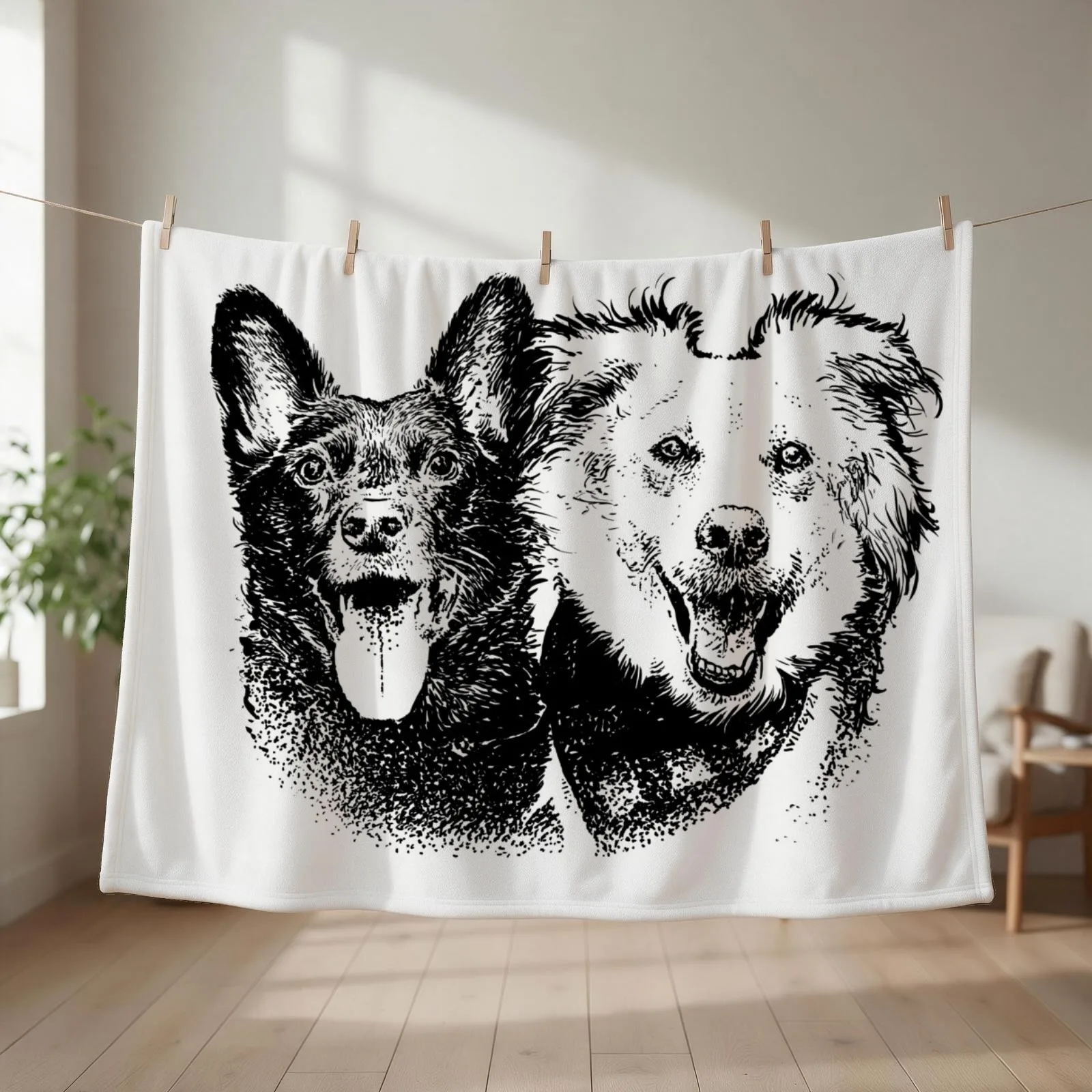 Puppers Throw Blanket christmas gifts valentine gift ideas Flannels Furry Blankets