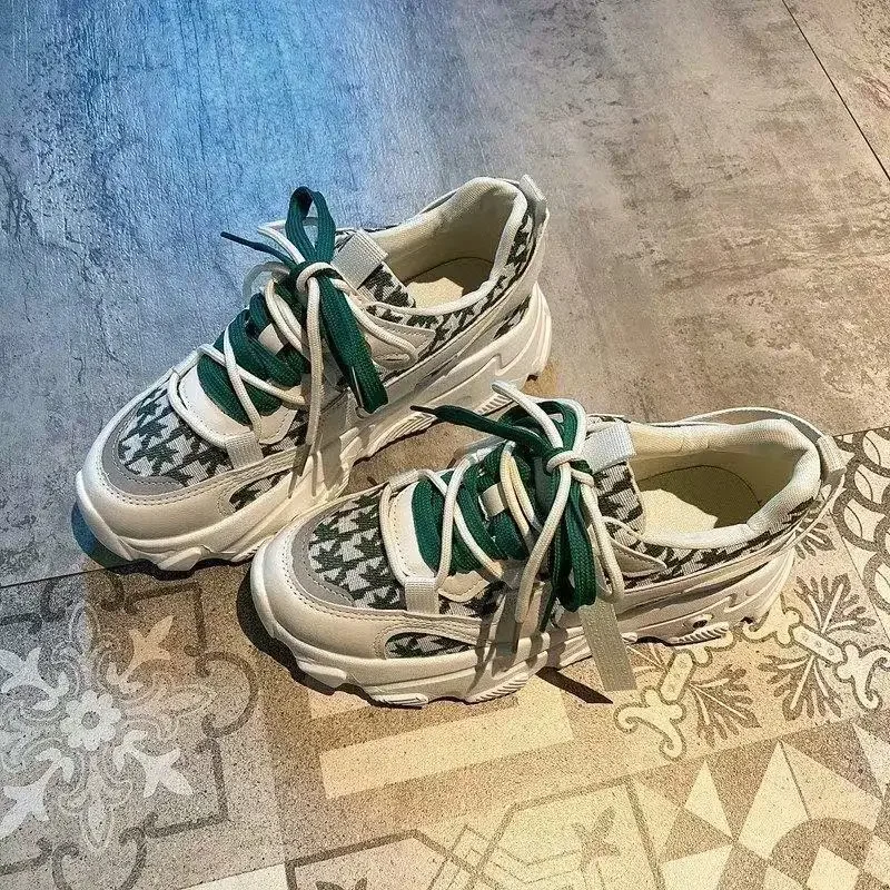 

2025 Spring New Arrival Women Student Dad Shoes Hot Selling Thick Sole Height Increasing Running Casual Sports Sneakers