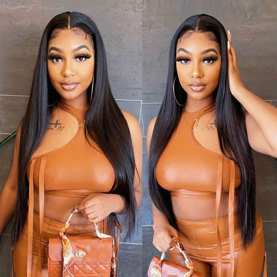 

Wear Go Wig 4x4 Lace Wig Malaysian Straight Lace Frontal Wig Glueless Preplucked Human Wigs For Women Ready To Go 180% Density