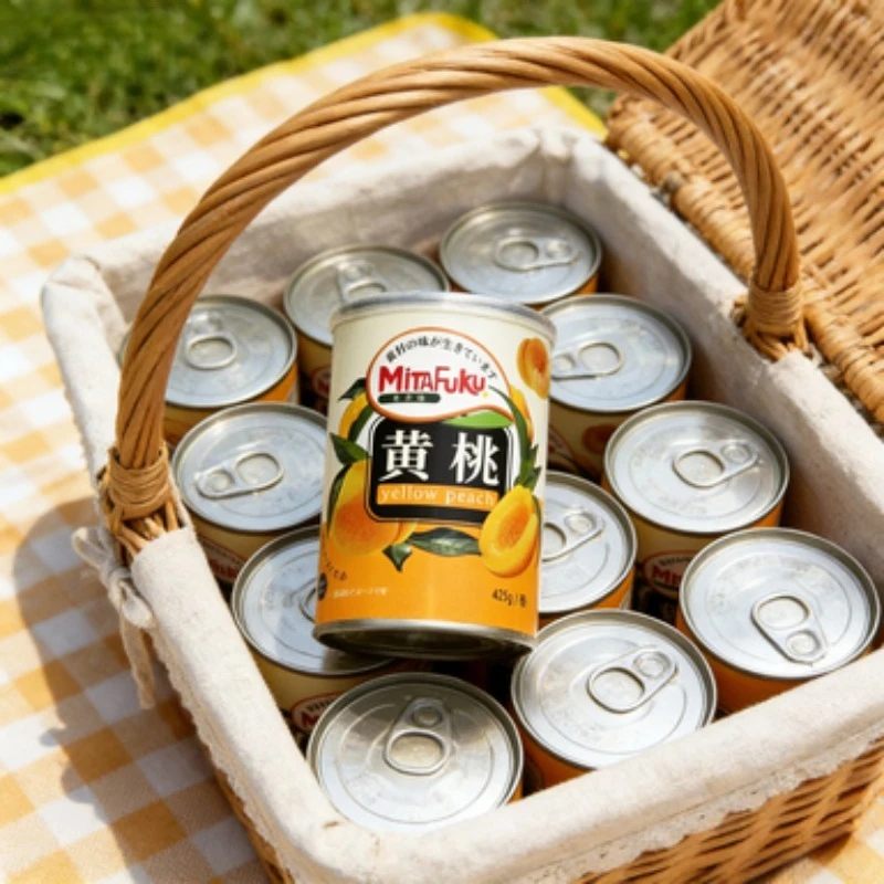 ミタフク 黄桃缶詰、425g×12缶、缶詰、デザート、すぐに食べられる食品、桃、国内発送。