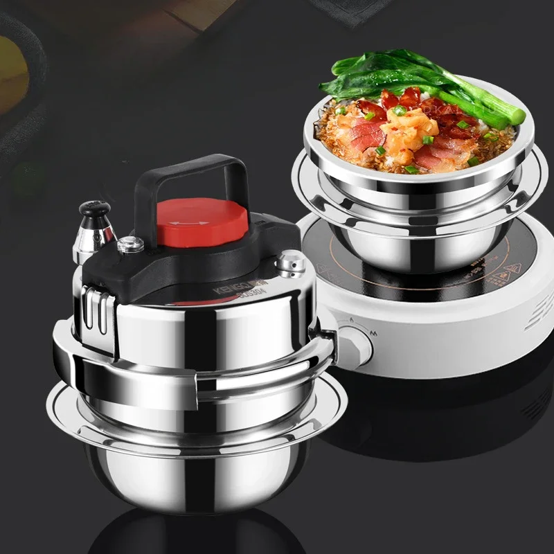 

1.6L Outdoor Camping Small Pressure Cooker 304 Stainless Steel Portable Rice Cooker for Kitchen Cooking Tool Pressure Cooker