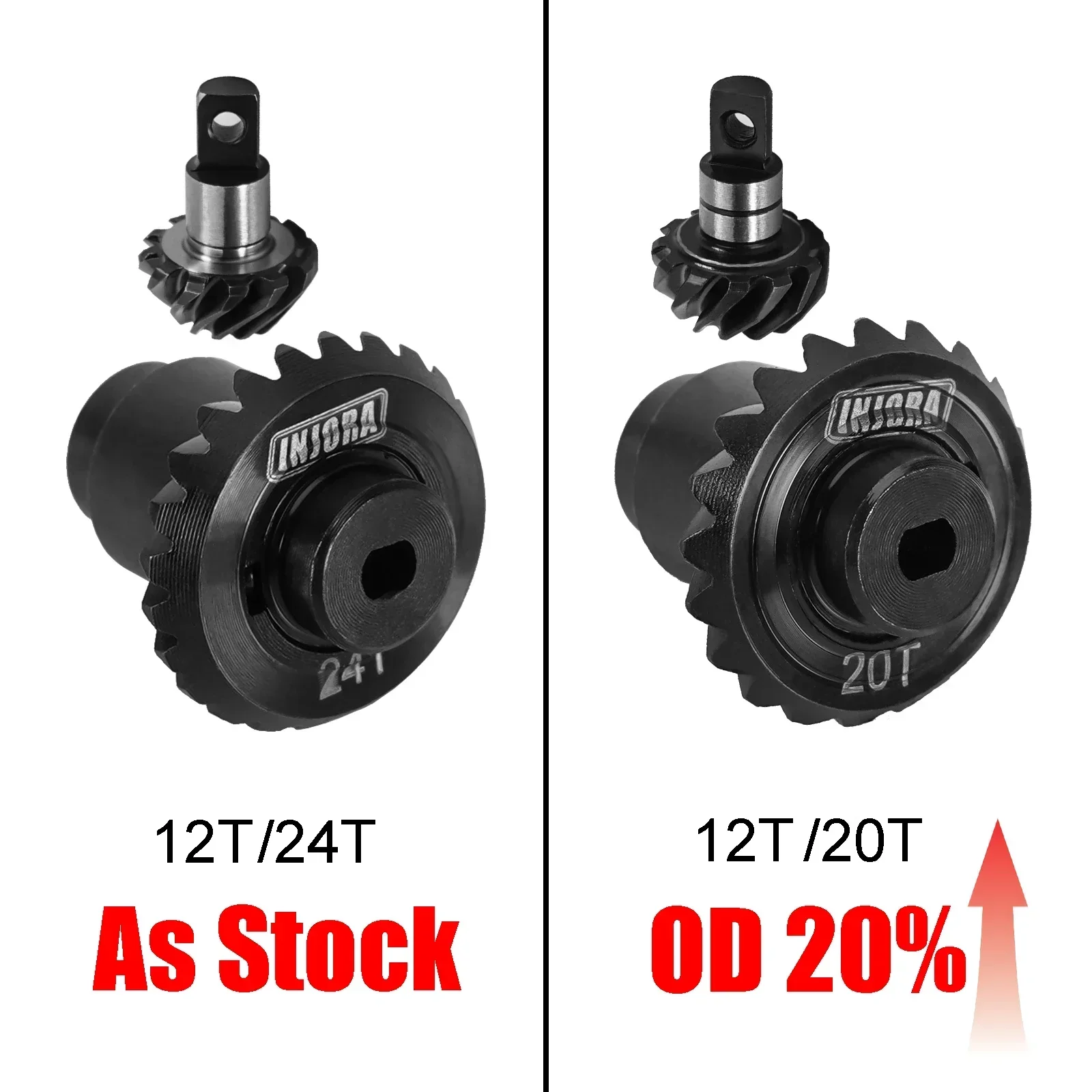 Staallegering Overdrive Spiraalvormige As Gear Set voor 1/24 RC Crawler FMS FCX24 FCX18 Upgrade