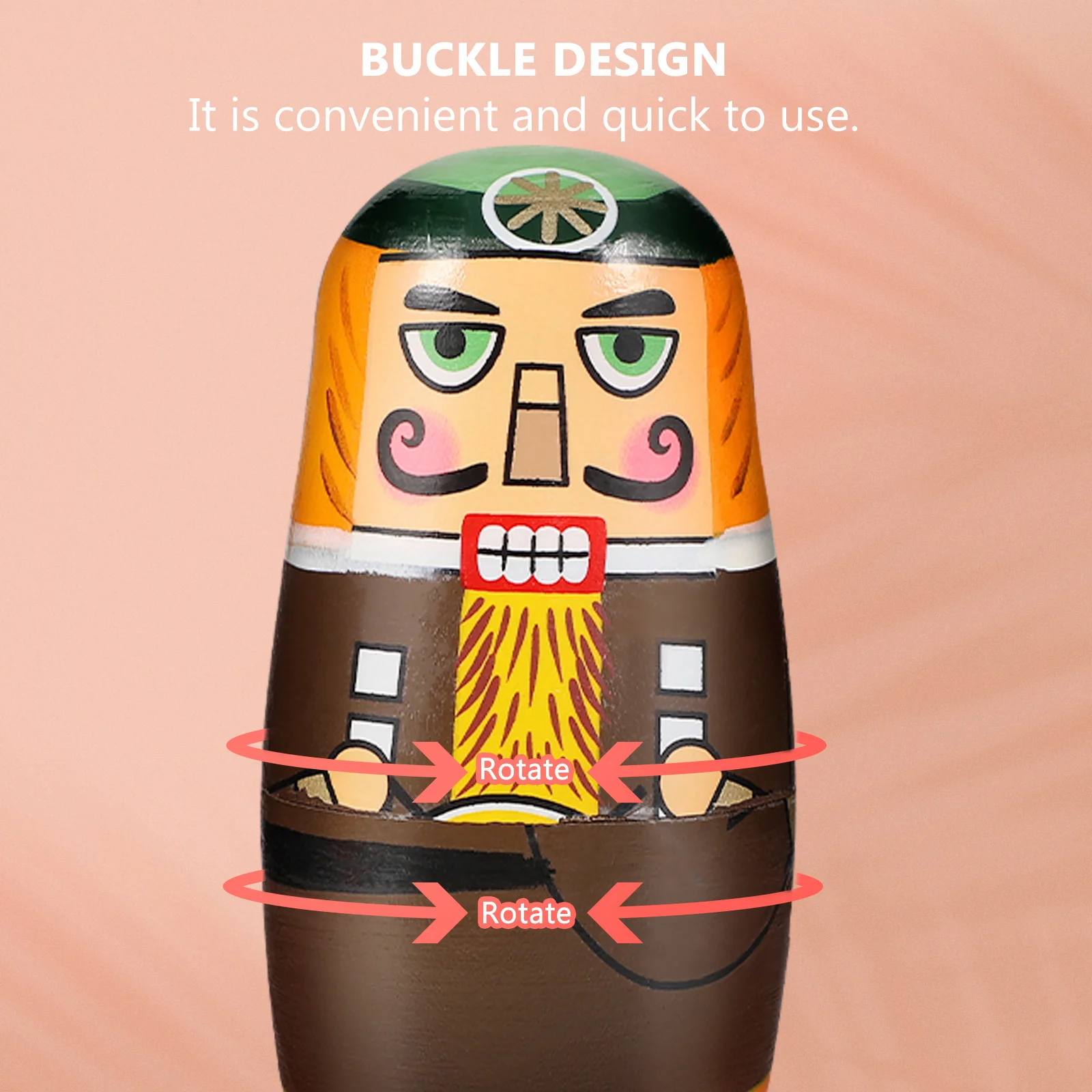 

1Set Wood Nesting Plaything Multi-Layered Matryoshka 5 Layers Creative Russian Early Learning Gift for Children Home