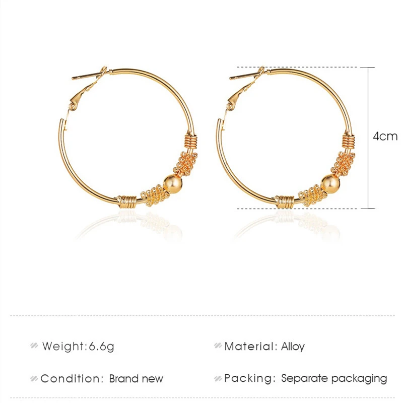 2026 New Light luxury Silver Plated Twining Simulated Beads Simple Glossy Geometry Hollow Alloy Piercing Hoop Earrings for Women