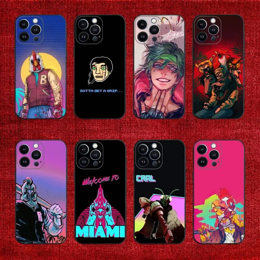 

Game Hotline M-Miami Phone Case For iPhone 16e,16,15,14,13,12,11,Pro,X,XS,Max,XR,Plus,Mini Soft Black Cover