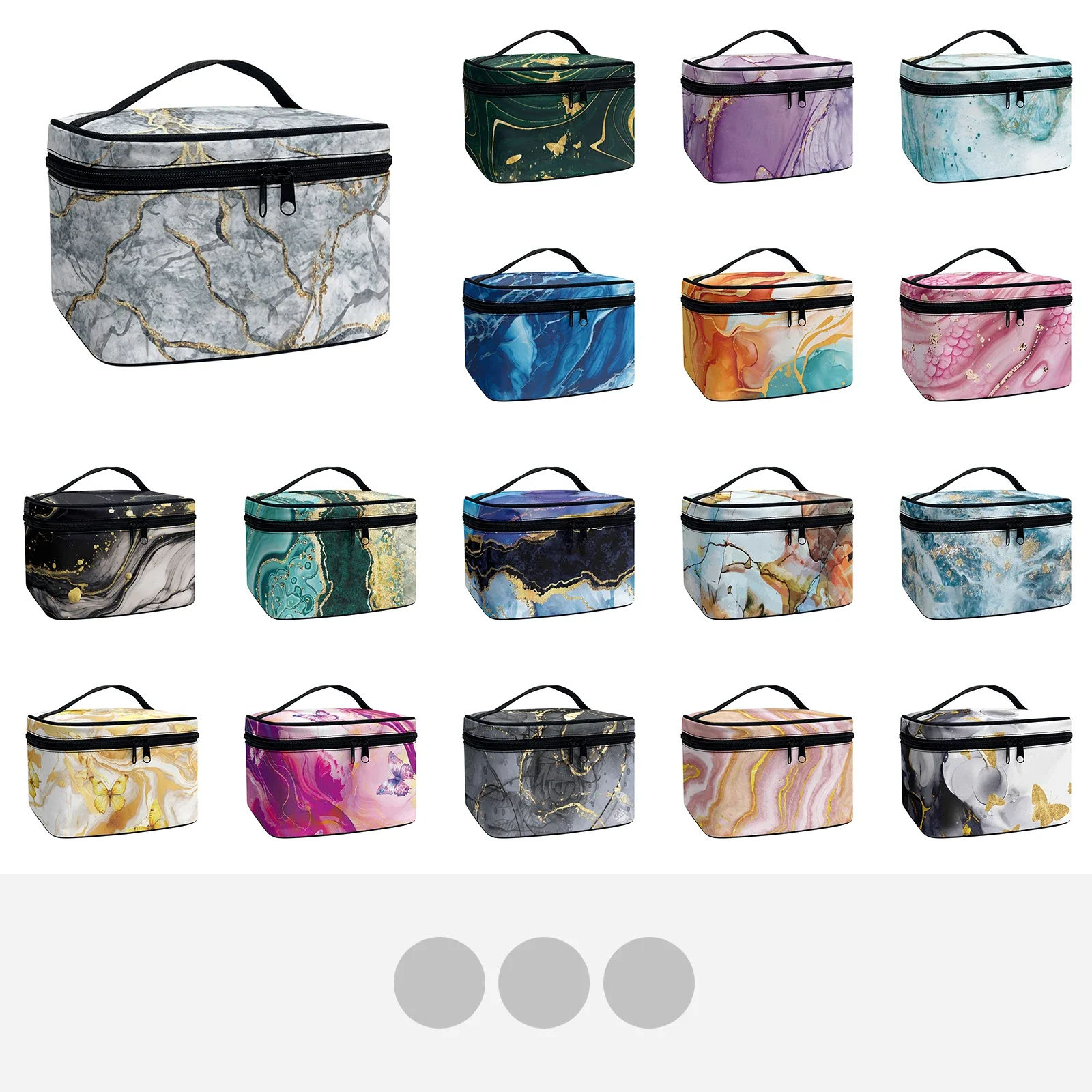 New Style Women's Portable Makeup Bag Marble Pattern Large Capacity Design Easy To Store Fit Give Girlfriend Birthday Present