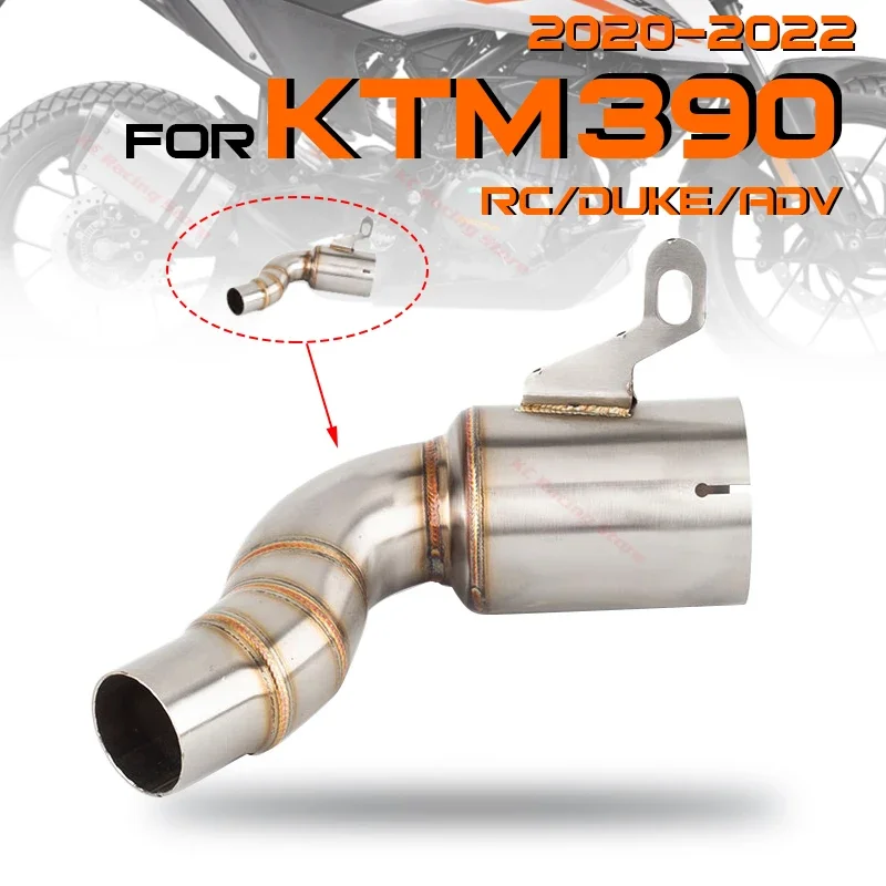 For KTM RC DUKE 125 250 390 ADV Advanture 2020 2021 2022 Exhaust 45mm Middle Link Cut-Cat Catalyst Elbow Down Pipe Tube Manifold