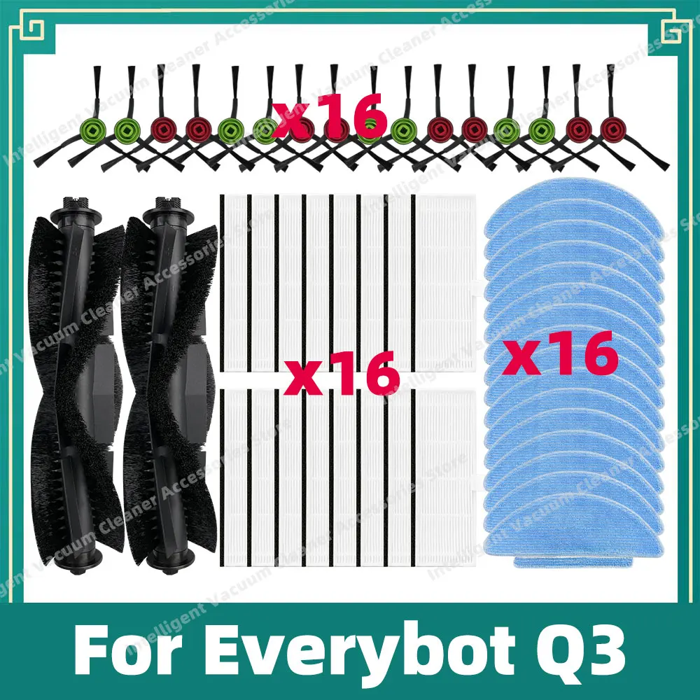 Compatible for 에브리봇 Everybot Q3 Main Side Brush Hepa Filter Mop Cloth Accessories Replacement  Spare Parts