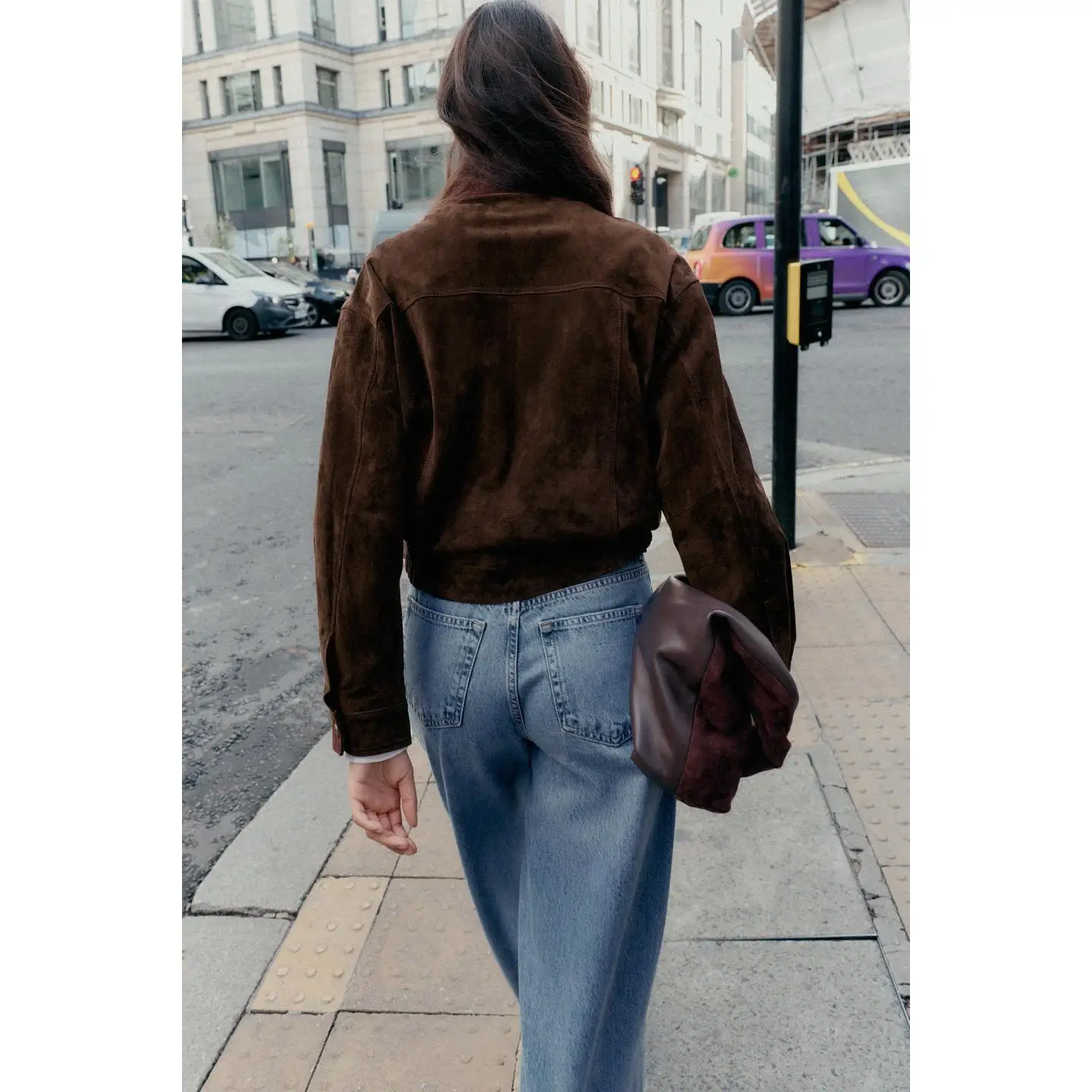 الخريف الطيار Jaet سستة إغلاق كيت عكس معطف جلد الغزال عادي رقيقة 2025 الموسمية المرأة Faion