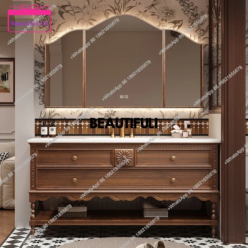 YL Wooden Toilet Bathroom Cabinet Partitions Vanity Space Saver Skincare Cupboard Luxury Closet Display Gabinete Hotel Furnitu