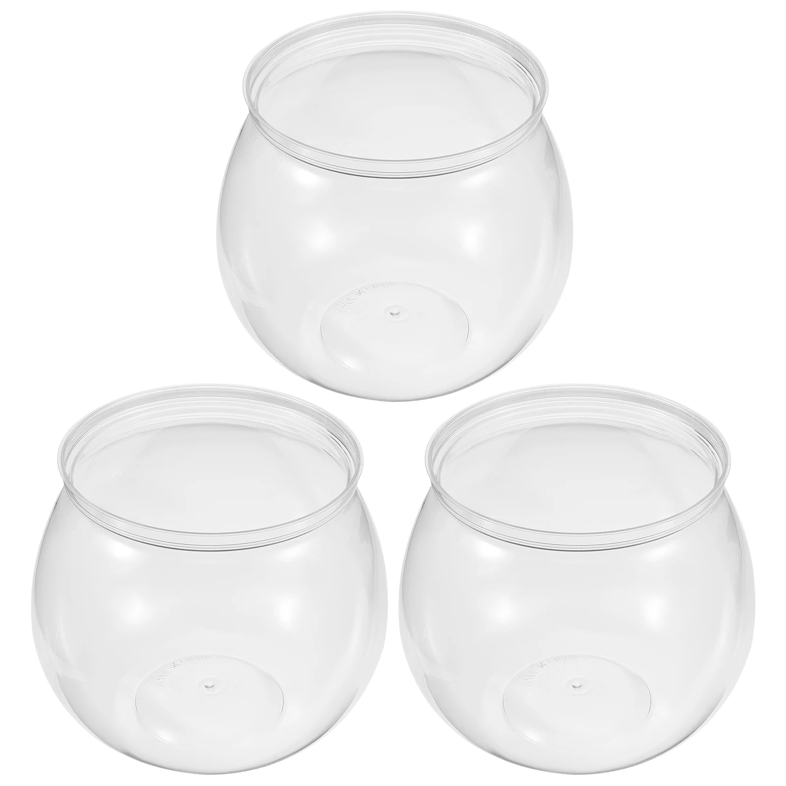 

3 Pcs Tank Plastic Fish Bowl Small Aquarium Plastic Bowls for Desktop Office Home Decor Tabletop Fish Tank Pet Supplies
