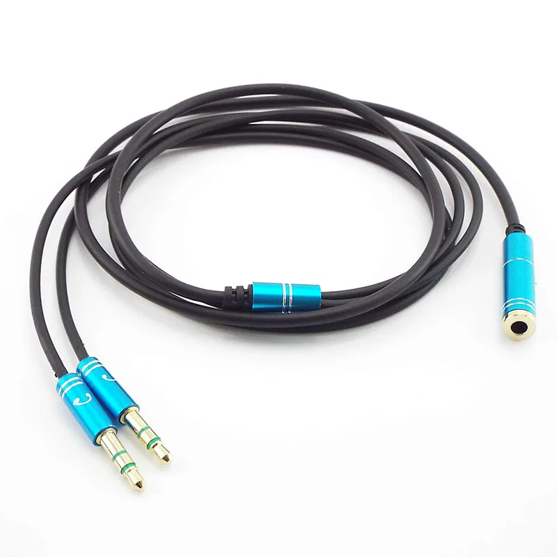 3.5mm Jack Microphone Headset Audio Splitter Aux Extension Cable Female to 2 Male Headphone For Phone Computer