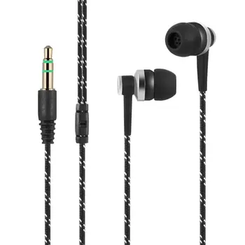 Nylon Weave Wired In-ear Earphone 3.5mm In Ear Earphone Cable Headset For Smartphone Laptop Stereo Earbuds 1