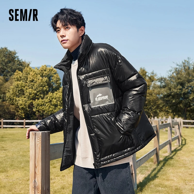 Semir-الوقوف طوق القطن سترة للرجال ، عكسها تصميم سترة ، العصرية ملابس باردة ، النسخة الجديدة ، الشتاء ، 2023