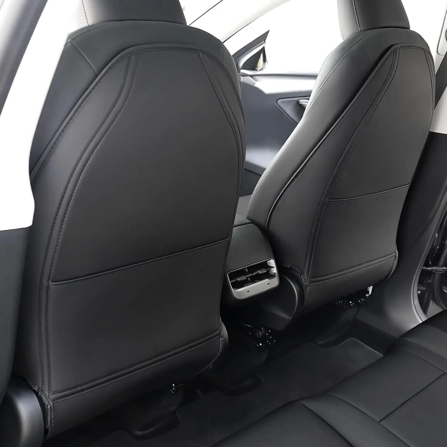 Upgraded Seat Back Protector for 2017-2025 Tesla Model Y/3/X/S Leather Kick Mats Waterproof Scratch-Proof 2PCS