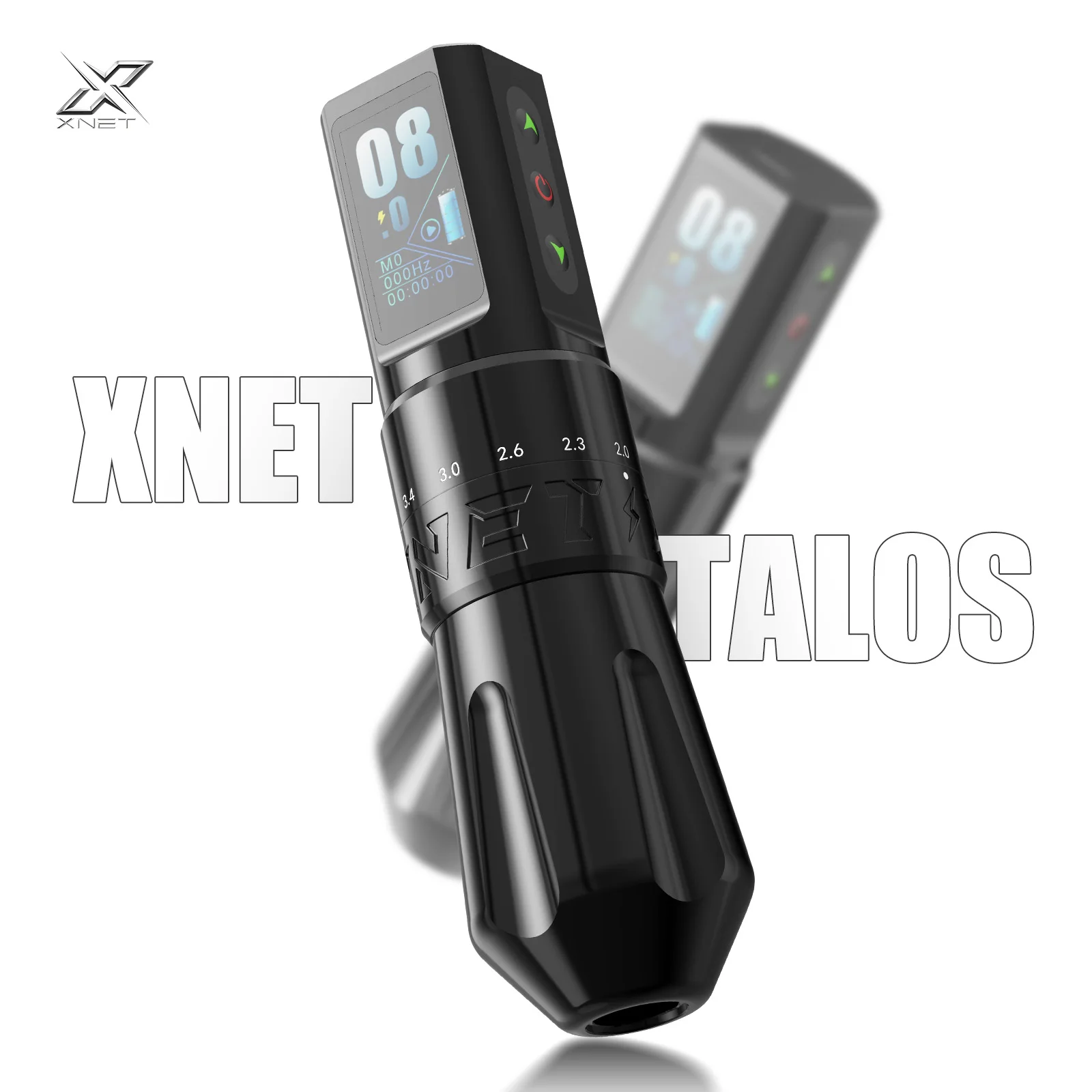 

XNET Talos Powerful Coreless Motor 2.0-4.2mm Adjustable Stroke Professional Wireless Tattoo Pen Machine for Artists Body Art