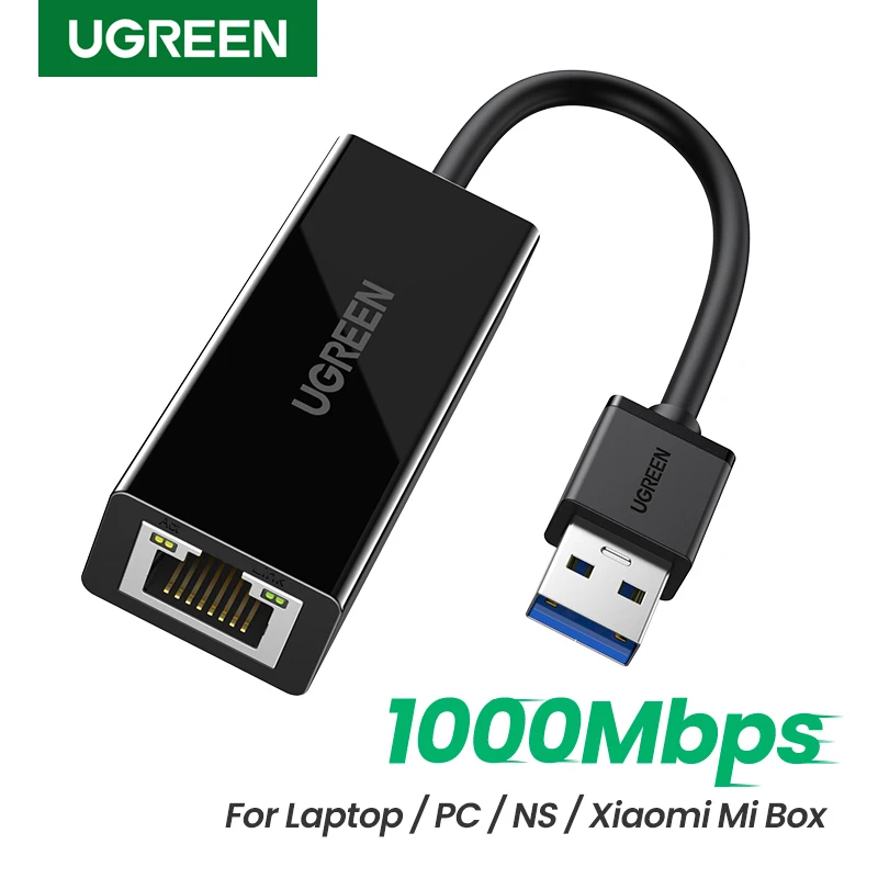 

UGREEN USB 3.0 Ethernet Adapter USB 2.0 Network Card to RJ45 Lan for PC Windows 10 Xiaomi Mi Box 3/S Nintend Switch Ethernet USB