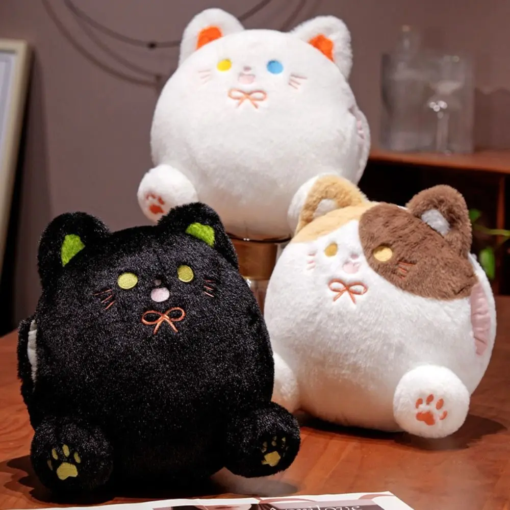 

PP Cotton Calico Cat Plush Toys Smile with Hand Pocket White Cat Plush Pillow Kawaii Soft Black Cat Plush Doll Home Decor
