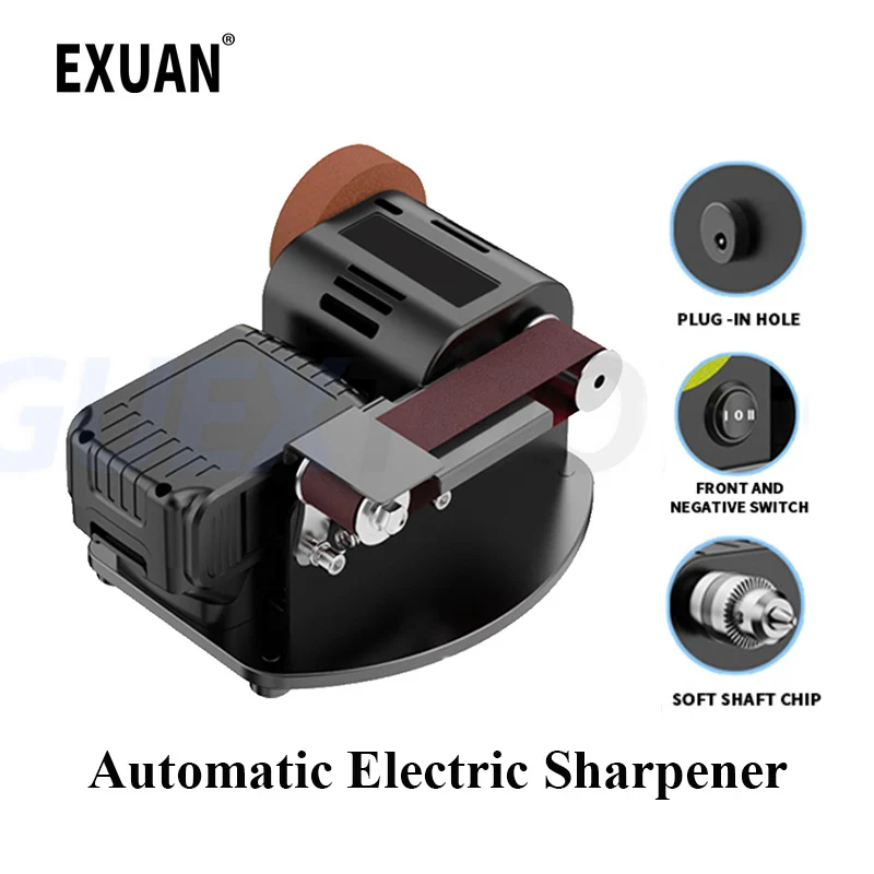 Automatic Electric Sharpener Small Household Chopper Shears Grinder Sanding Wheel Grinder Plug-in Lithium Dual-Use Belt Sander