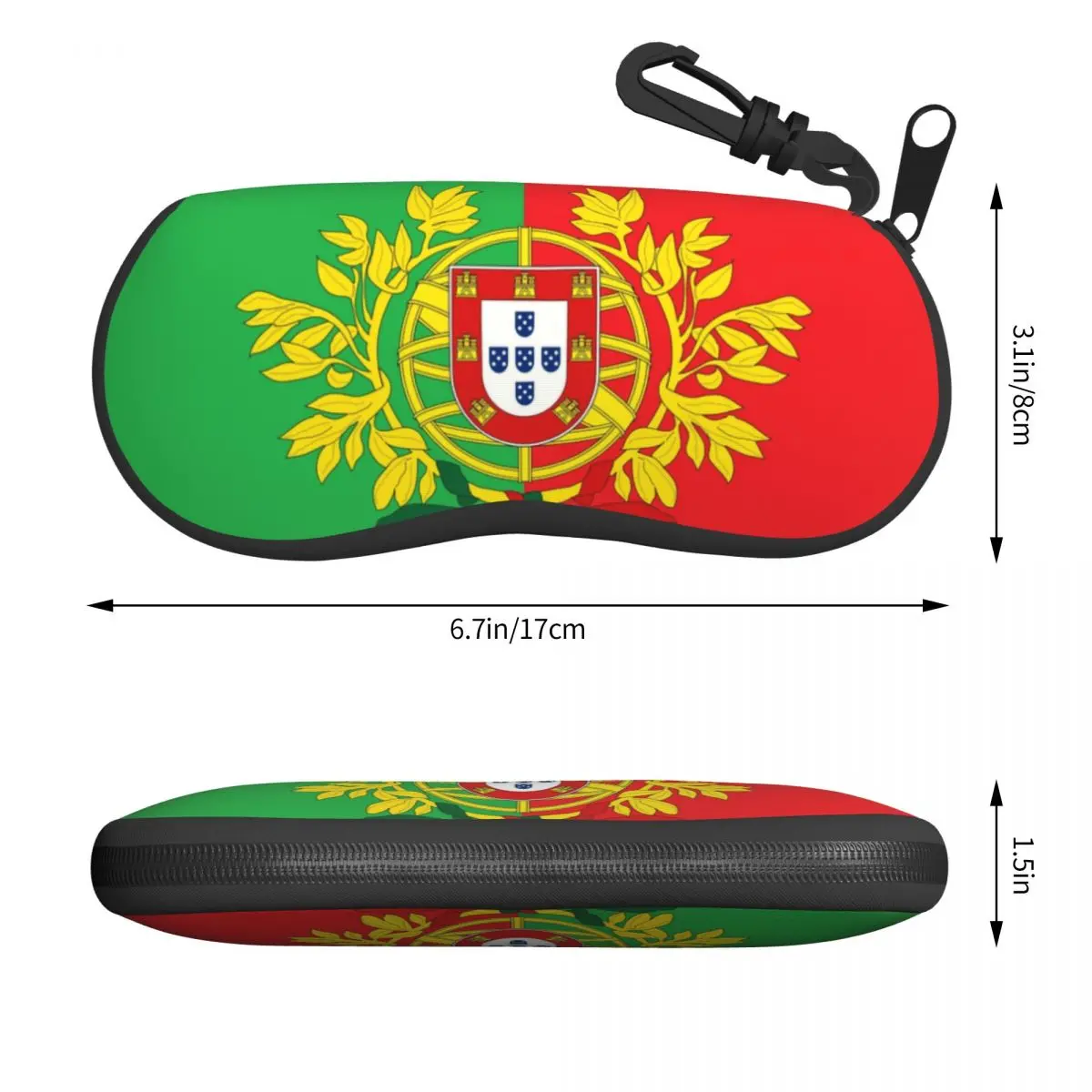 Coat Of Arms Of Portugal Art Sunglasses Soft Case Neoprene Zipper Portuguese Flag Shell Eyeglass Case Protective Box For Glasses