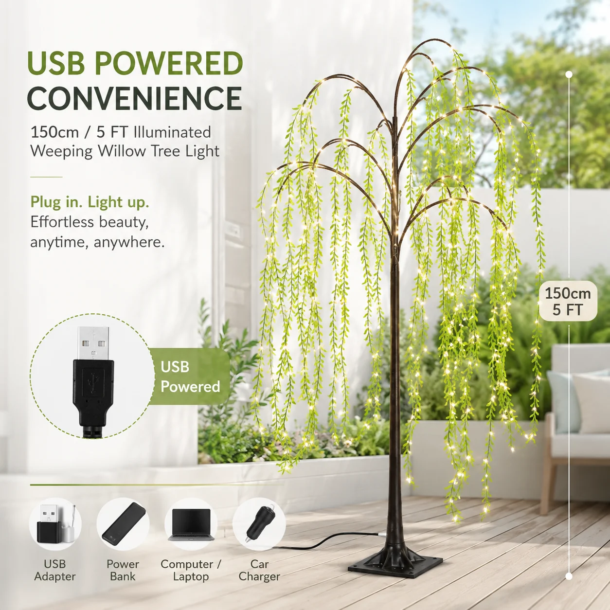 Árbol de sauce artificial con - Home Decor Lighting Tree reseña y precio