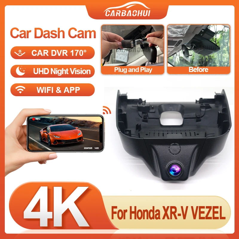 

HD 4K Dash Cam for Car Camera Recorder Dashcam Car Dvr Recording Devices Accessories For Honda XRV