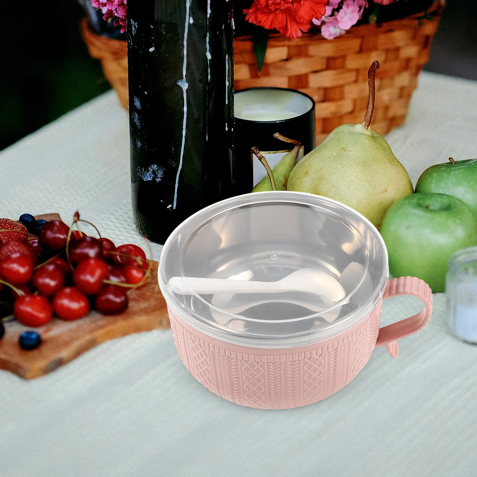 1Pcs Pink Double-Layer Stainless Steel Lunch Box Thermal Insulated Food Container Leak-Proof Separated Compartments Arched