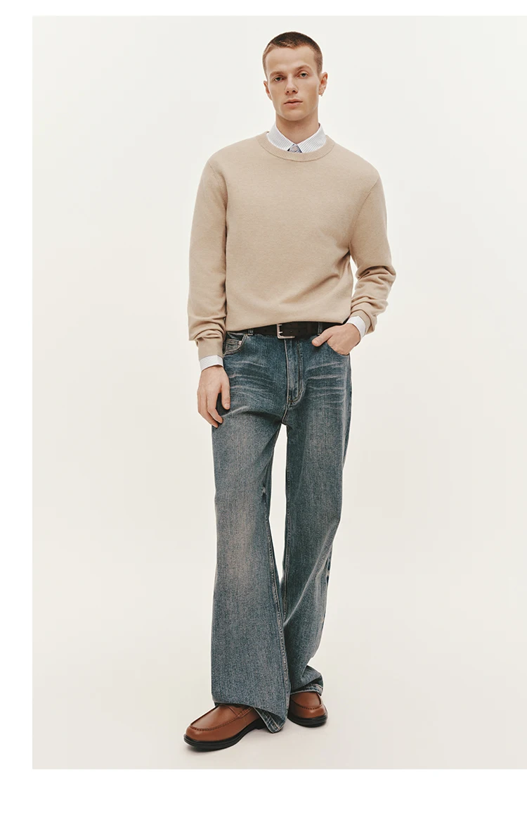 Semir Strickpullover für Herren, Winter-Kaschmirmischung, wärmeisolierend, antibakteriell, 2025, neue Basic-Rundhalsausschnitt, schwarze Basisschicht – Detail 10