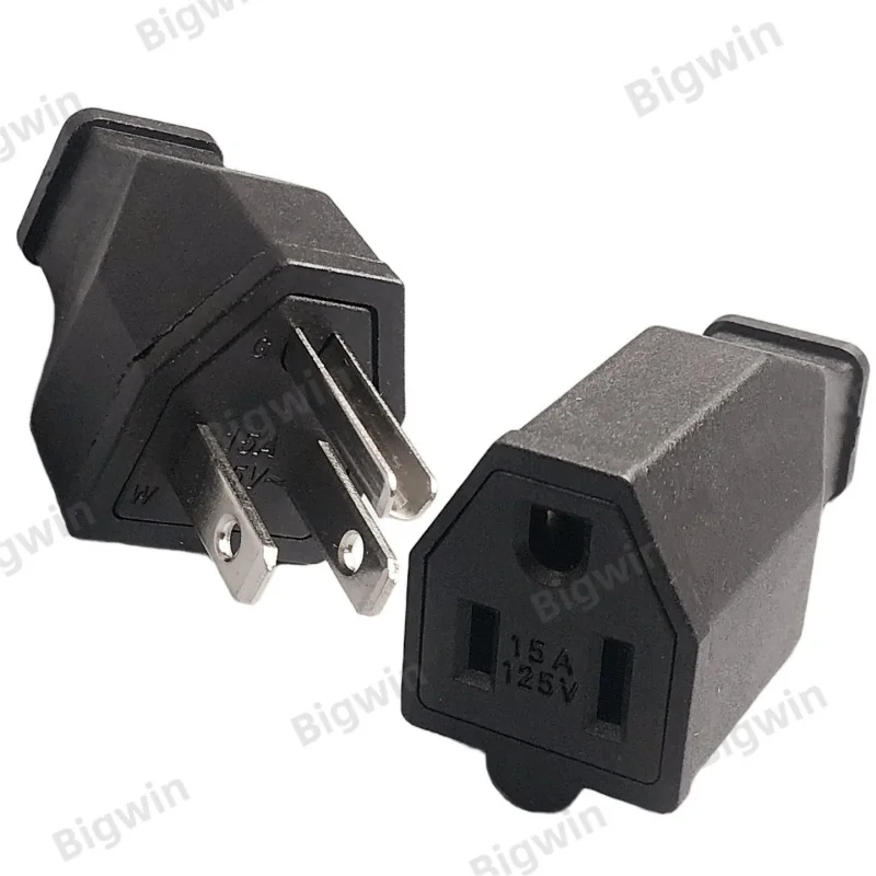 NEMA 5-15P to 5-15R Right Angle Power Adapter US 3Pin Male to Female 90 Degree Angled USA Plug Converter 15A 125V