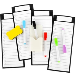 4Pcs Magnetic to Do List White Board for Fridge Reusable Magnetic Dry Erase Whiteboard Sheet 25x10cm Portable Magnetic Dry Erase