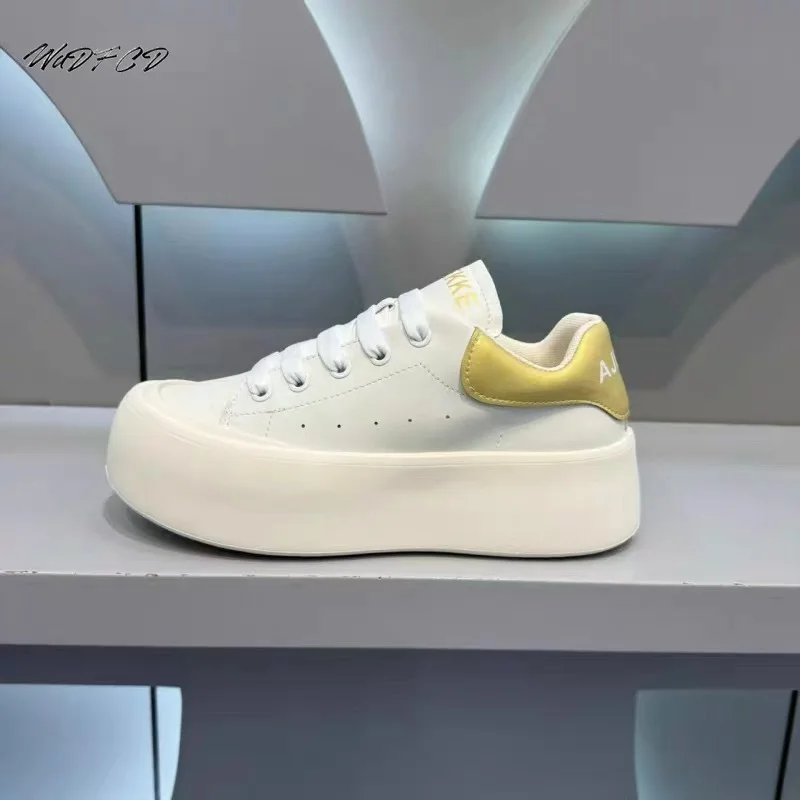 

Кроссовки, повседневные мужские оригинальные дизайнерские туфли для белых досок, модные кожаные дышащие спортивные туфли на плоской платформе с увеличенной высотой