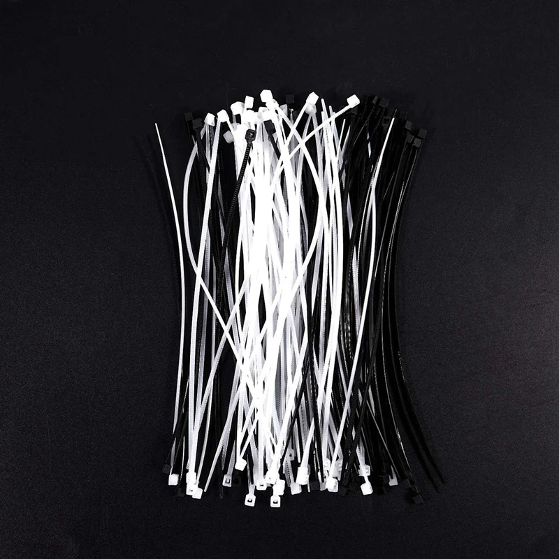 3Mm X 150Mm Auto Wire Push Cable Zip Tie Organizer White Black 500 Pcs