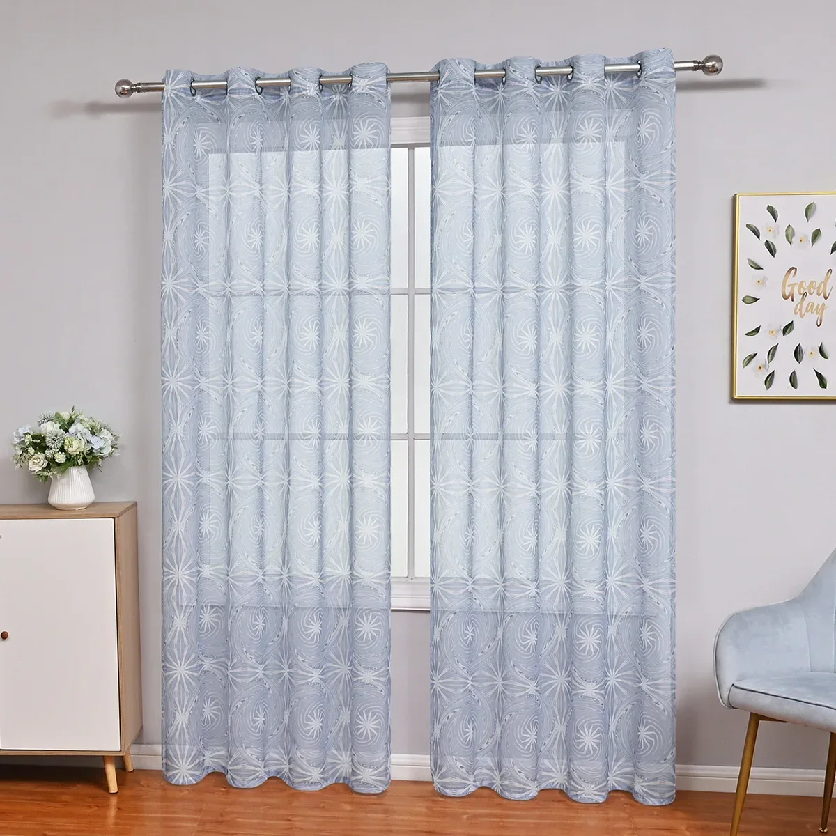 NH4034Translucent curtain Saipen swirl window screen bedroom living room bay window decoration curtain cloth