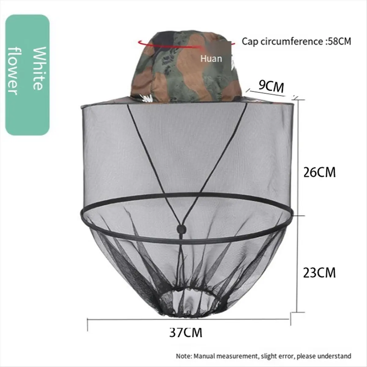【CHRISTMAS】Sombrero de red de pesca antimosquitos para exteriores de camuflaje fantasma, adecuado para pescar, acampar y otras actividades